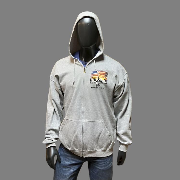House Of Harley-Davidson® Men's Heroes Zip-Front Hoodie | Grey