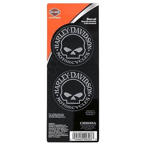 Harley-Davidson® Willie G® Skull Decal Set | 2-Piece Set | Small