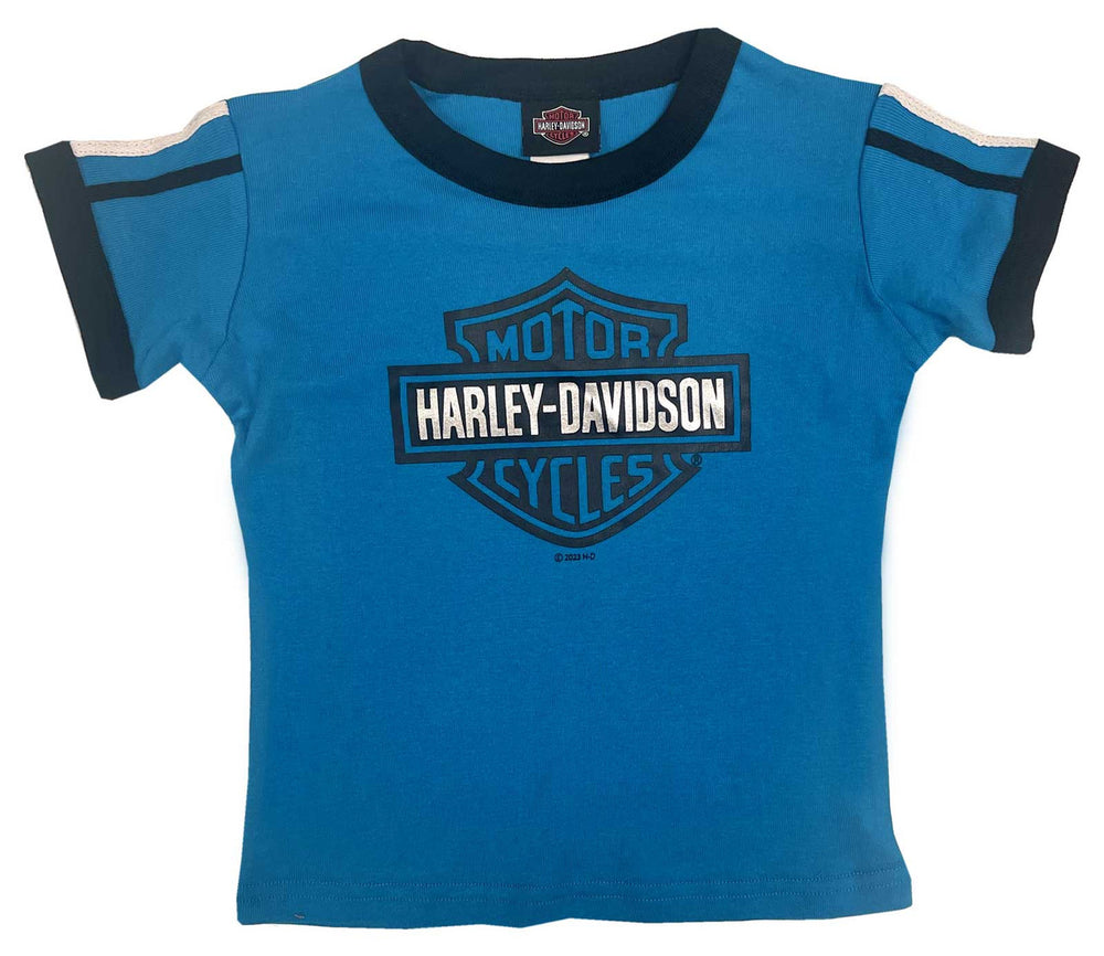 Harley-Davidson® Little Girls' Bar & Shield® Ringer T-Shirt