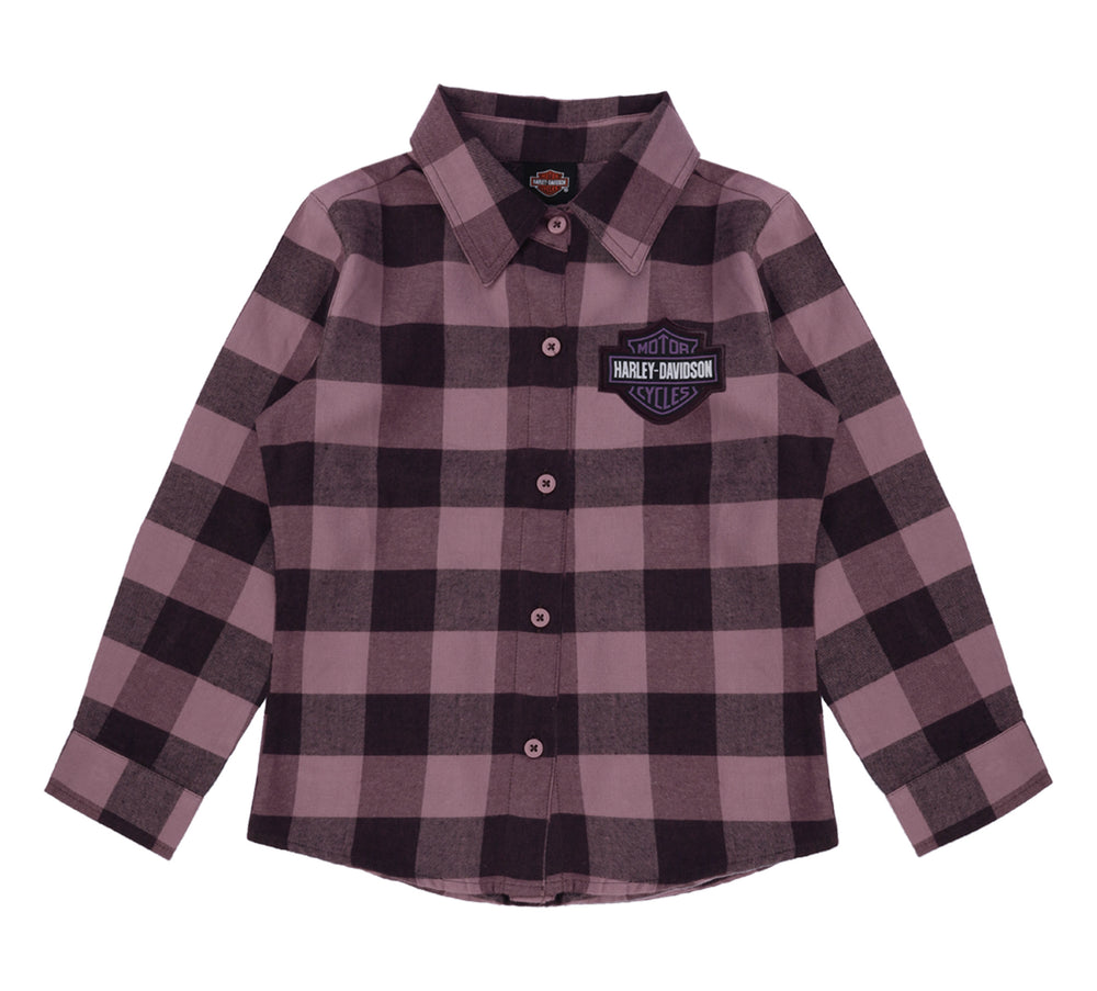 Harley-Davidson® Toddler to Big Girls' Brushed Plaid Shirt