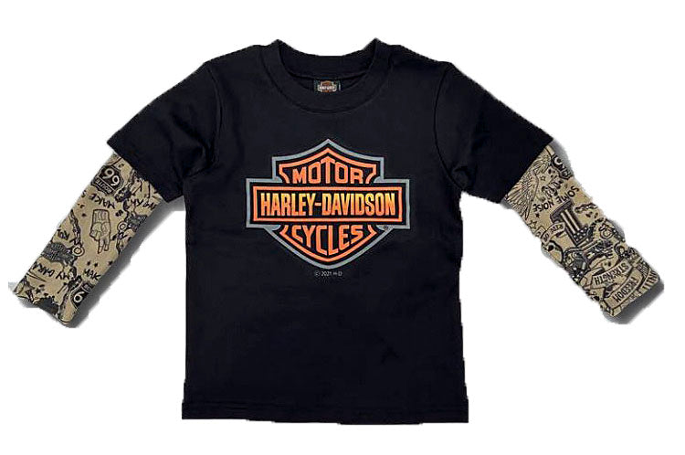 Harley-Davidson® Toddler Boys' T-Shirt with Tattoo Sleeves