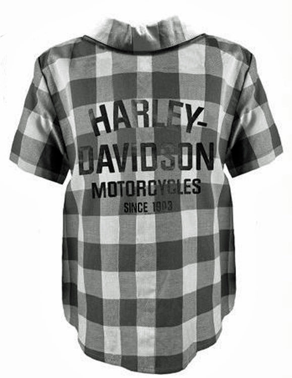 
                  
                    Harley-Davidson® Boys' Grey Plaid Woven Shirt | Short Sleeves
                  
                