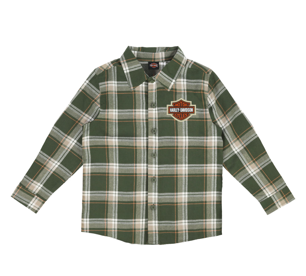 Harley-Davidson® Toddler to Big Boys' Brushed Plaid Shirt