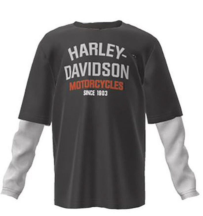 Harley-Davidson® Boys' Knit Doubler | Faux Two-Fer | Long Sleeves