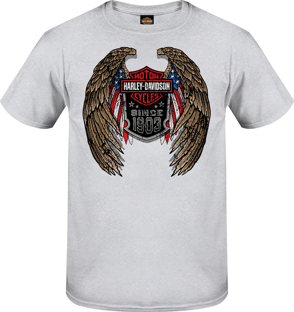 Harley-Davidson® Men's Down Wing Star Short Sleeve T-Shirt | Heather Grey