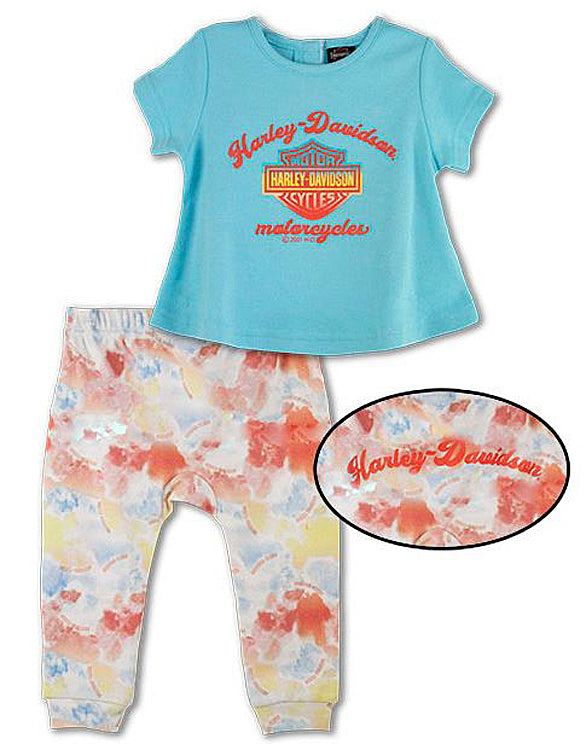 Harley-Davidson® Baby Girls' 2 Piece Set | A-Line Top & Pull-On Pants