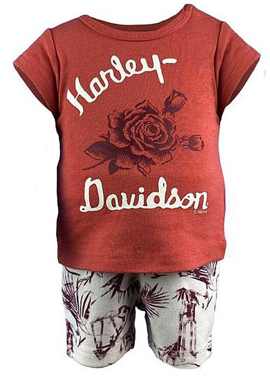 Harley-Davidson® Girls' Short-Sleeved T-Shirt & Shorts Set | Two Piece Set