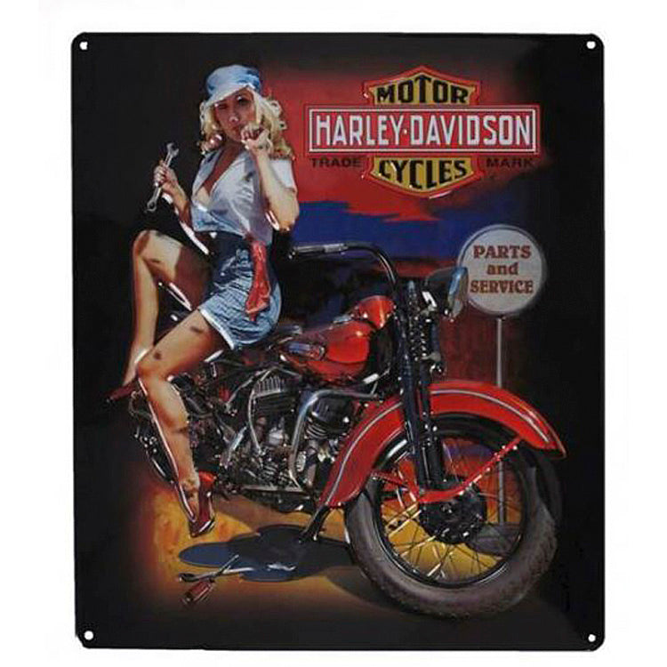Harley-Davidson® Fixer Up Babe Tin Sign | Rounded Corners
