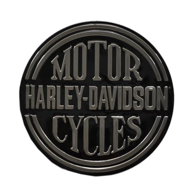 Harley-Davidson® Embossed Platinum Round Tin Sign