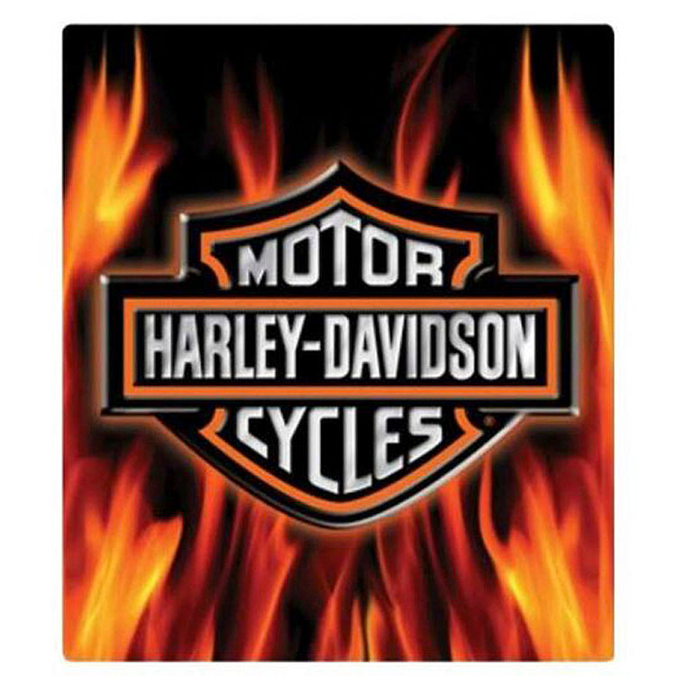 Harley-Davidson® Flame Bar & Shield® Logo Embossed Tin Sign