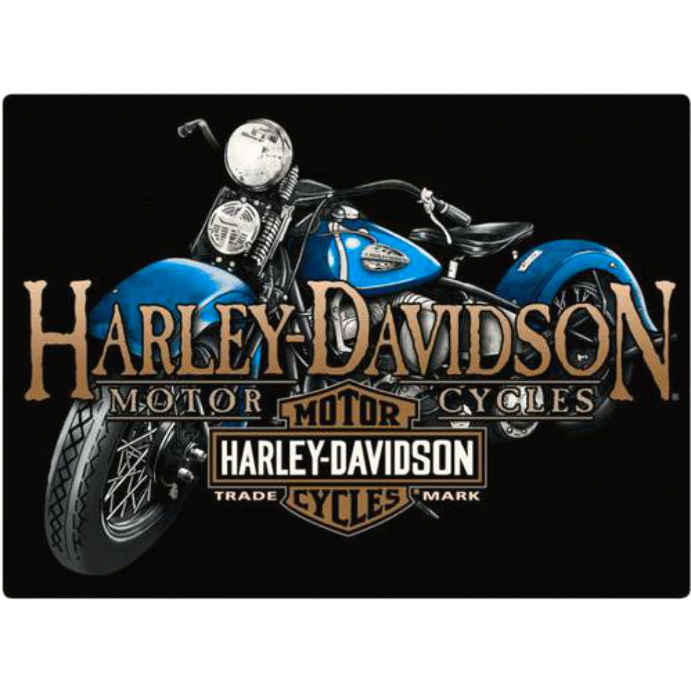 Harley-Davidson® Embossed Tin Sign | Old Blue