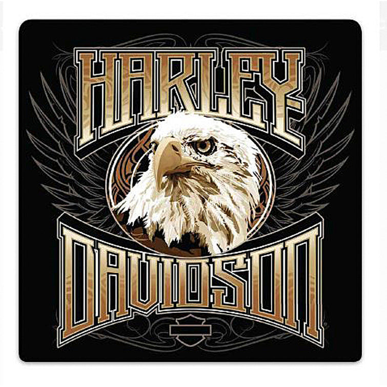 Harley-Davidson® Eagle Stare Embossed Tin Sign | Round Corners