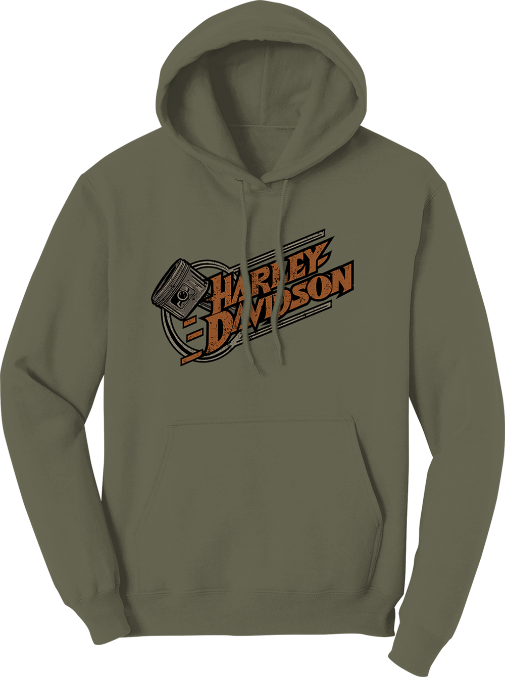 Harley-Davidson® Men's Piston Angle Pullover Hoodie | Olive Green