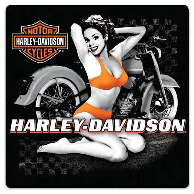 Harley-Davidson® Embossed Flash Babe Tin Sign