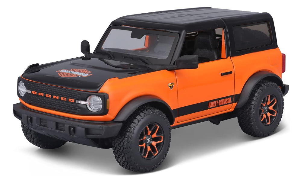 
                  
                    1:24 Die-Cast Vehicle Model - Custom Harley-Davidson® Badlands Ford Bronco - 2021  | Collectible Maisto®
                  
                