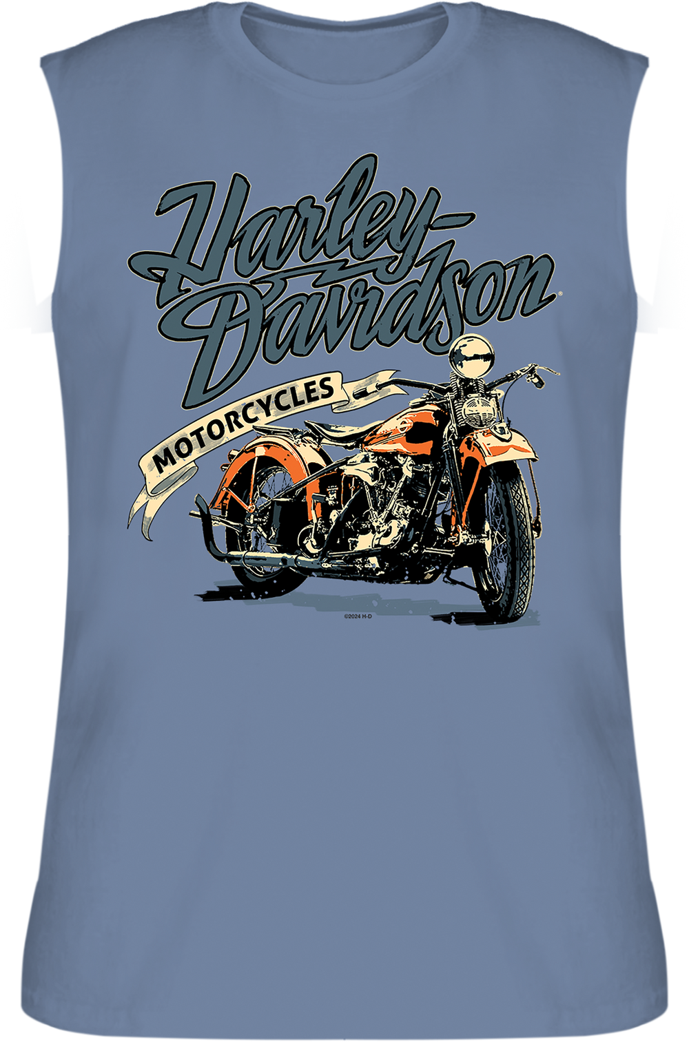 Harley-Davidson® Ladies Majestic MC Sleeveless T-Shirt | Blue Jean Pigment Wash