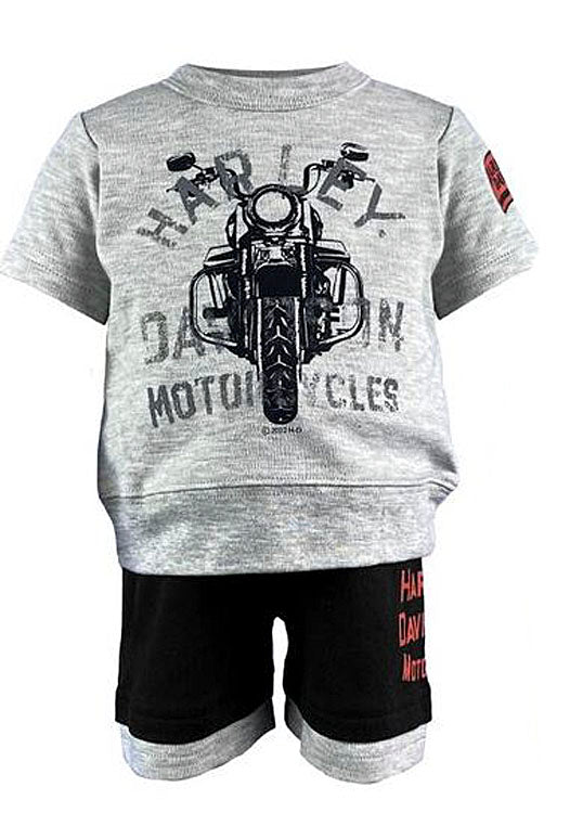 Harley-Davidson® Boys' Short-Sleeved T-Shirt and Pull-On Shorts Set | Two Piece Set