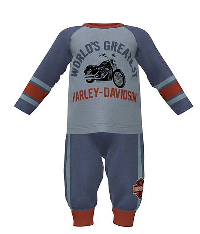 Harley-Davidson® Newborn, Infant & Toddler Boys' Knit Pants Set | Raglan Sleeves | Two Piece Set