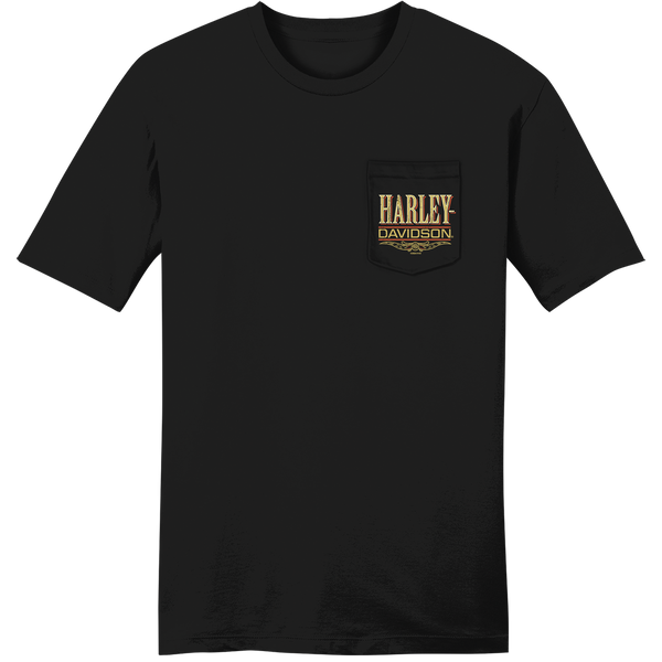 トップス Harley-Davidson t-shirt Eagle black Harley-Davidson® Men's Eagle Struck Short Sleeve T-Shirt