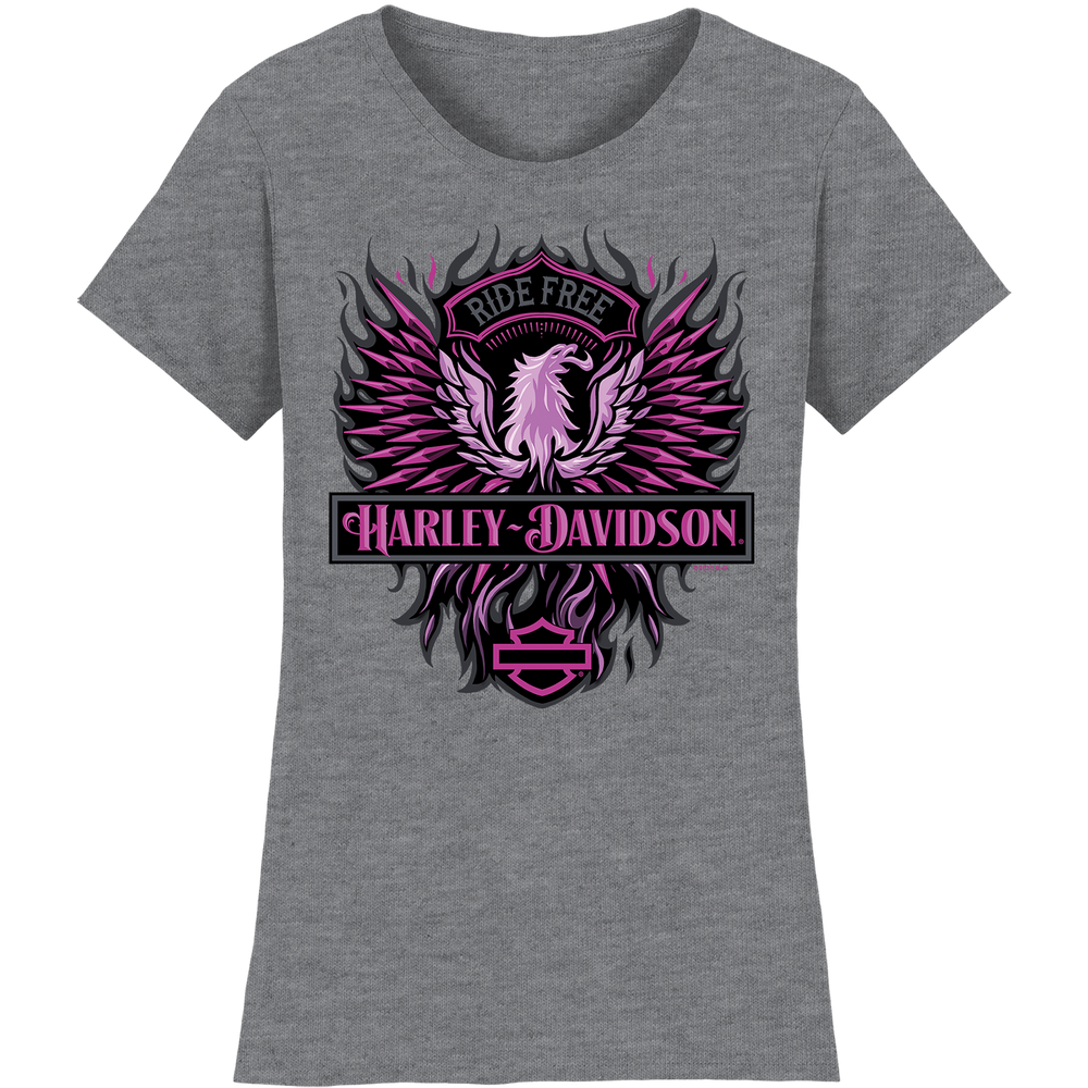 Harley-Davidson® Women's Flame Diamond T-Shirt | Grey