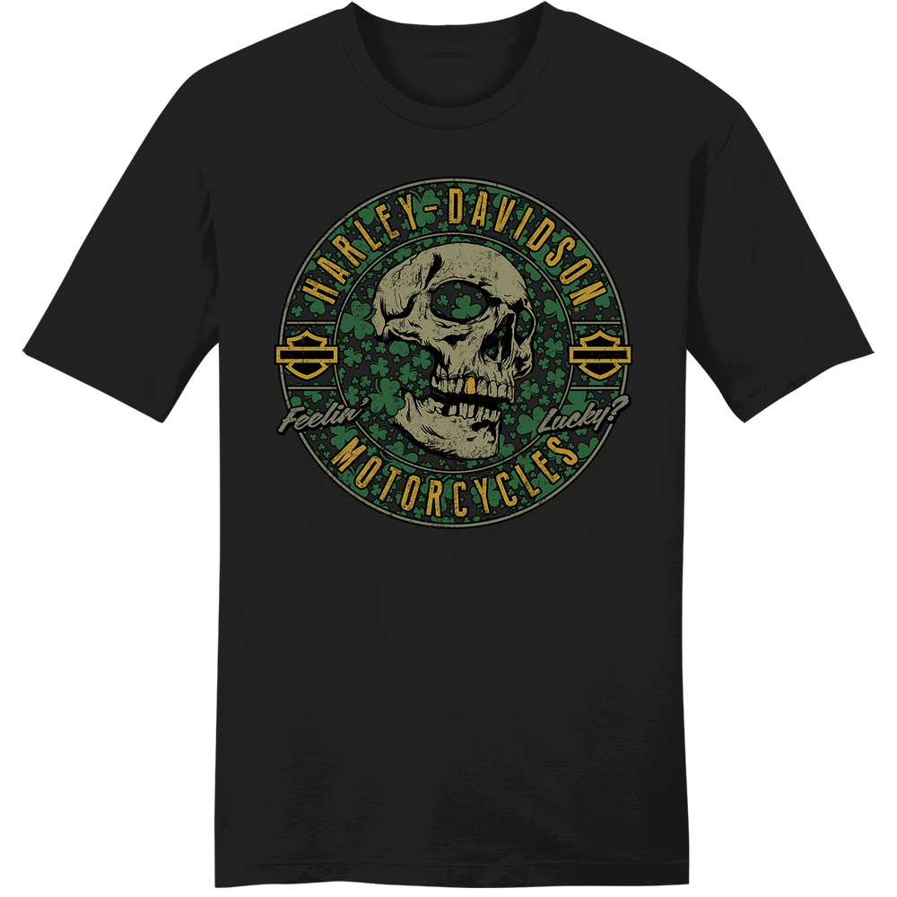 Harley-Davidson® Men's Shamrock Skull Short Sleeve T-Shirt | Black