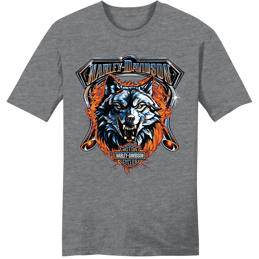 Harley-Davidson® Men's Growl Flame Short Sleeve T-Shirt | Grey