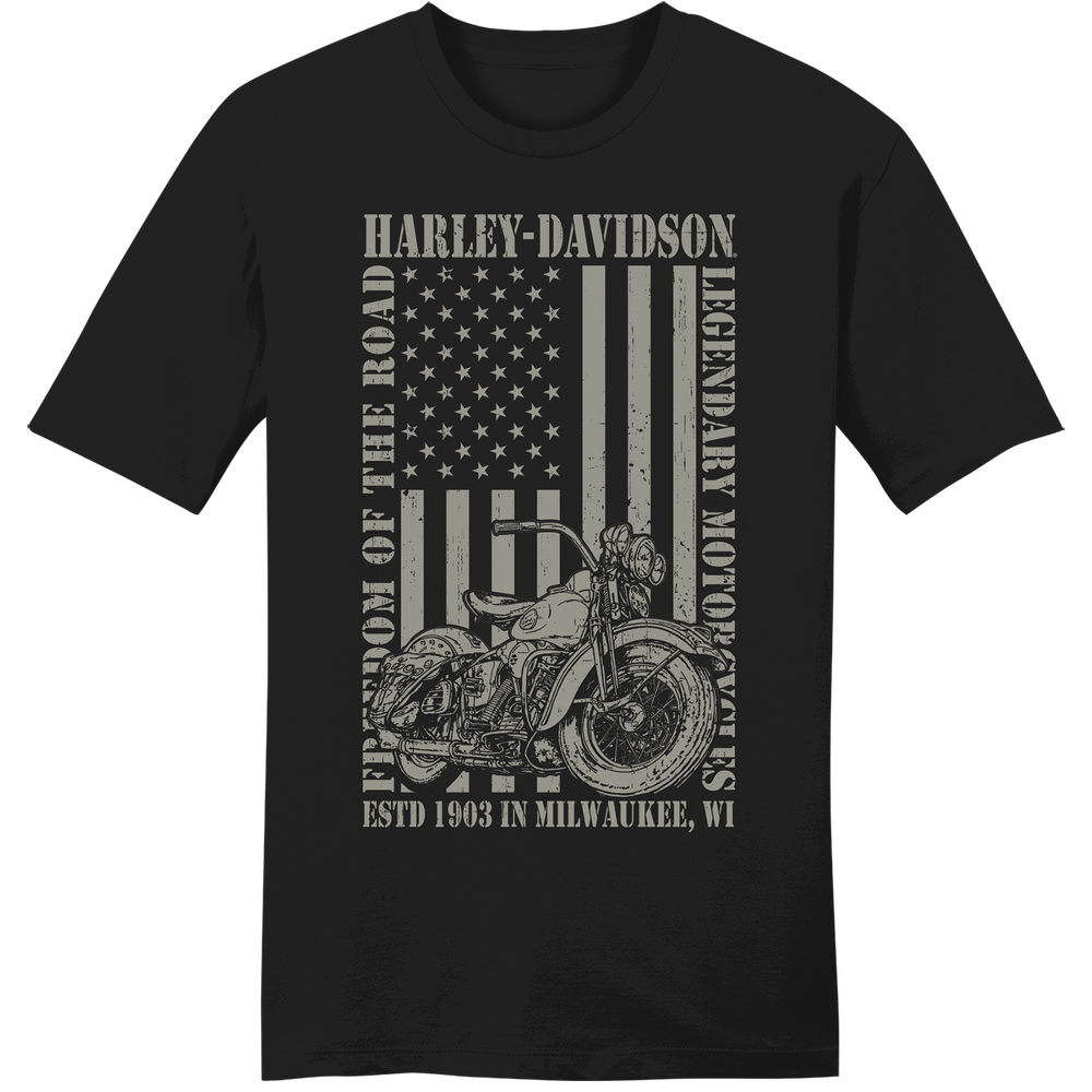 Harley-Davidson® Men's Free Road Short Sleeve T-Shirt | Black