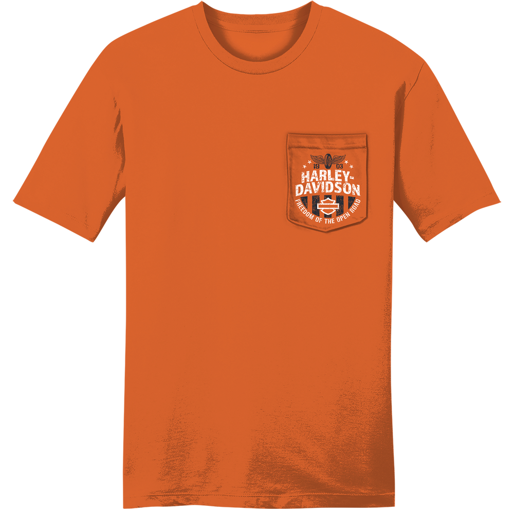 Harley-Davidson® Men's My Own Accord Short Sleeve Pocket T-Shirt | Orange