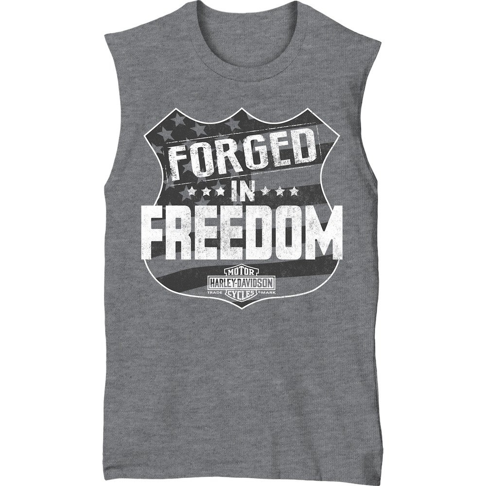 Harley-Davidson® Men's Forged in Freedom Sleeveless T-Shirt | Grey