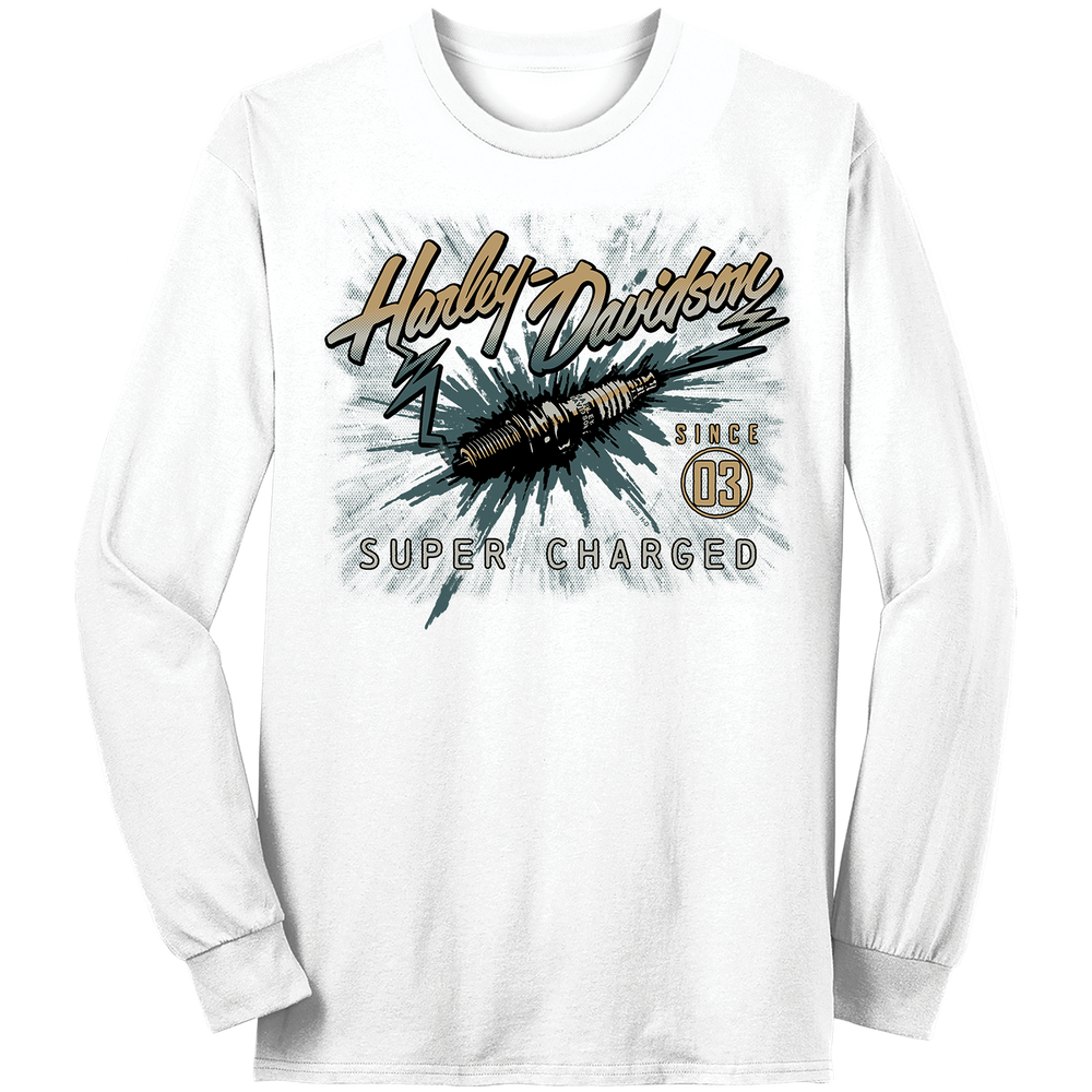 Harley-Davidson® Men's Sparks Long Sleeve T-Shirt | White