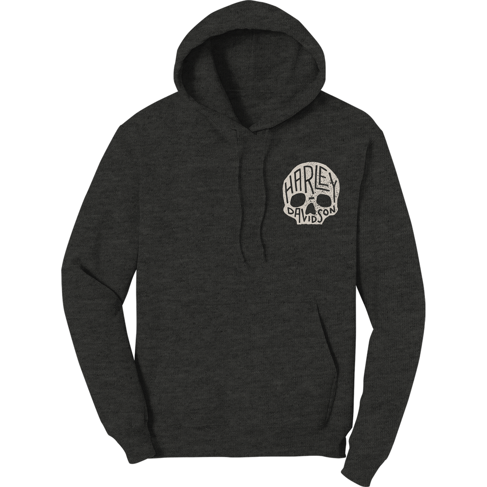 Harley-Davidson® Men's Skull Stone Pullover Hoodie | Charcoal Grey