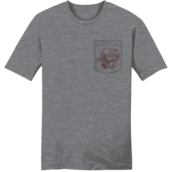 Harley-Davidson® Men's Live to Ride Pocket Tee - Gray Heather