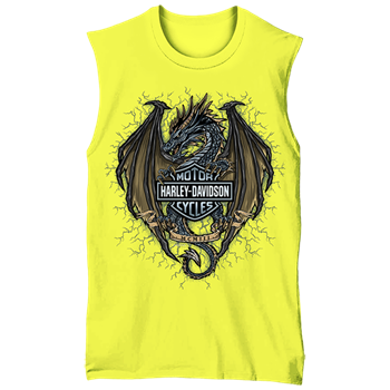 Harley-Davidson® Men's Dragon Bar & Shield Sleeveless Tee - Safety Yellow