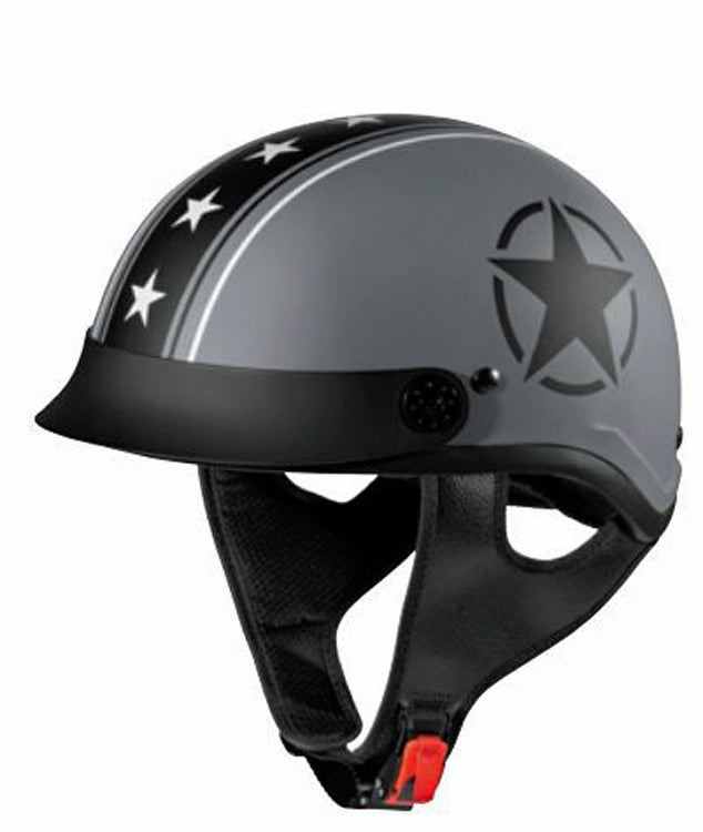 Fulmer Unisex Star Half Helmet | Matte Grey - 25-4172