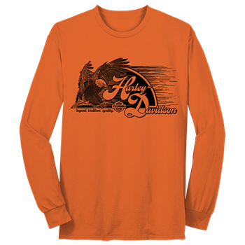 Harley-Davidson® Men's Flying Classic Long Sleeve Tee - Harley Orange