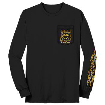 Harley-Davidson® Men's MC Lightning Long Sleeve Tee - Black