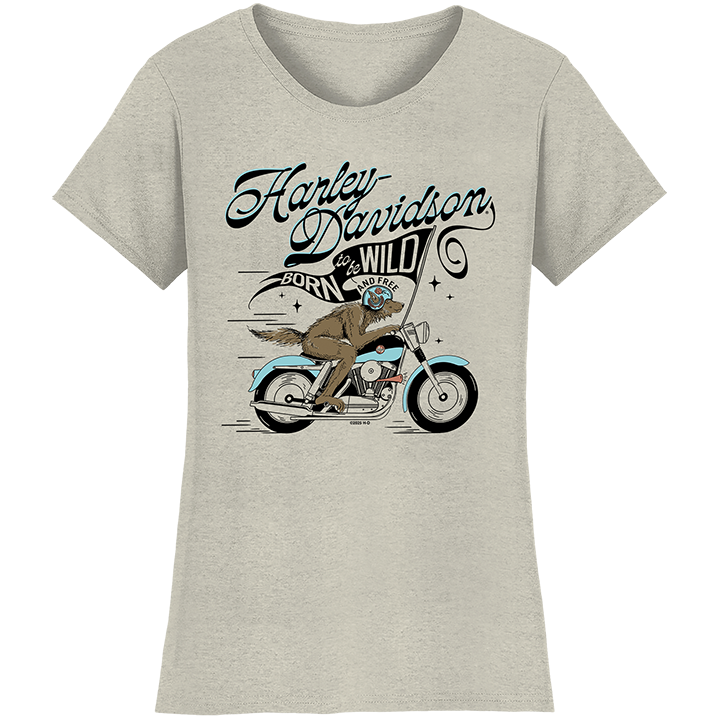 Harley-Davidson® Women's Born Wild & Free Tee - Natural Heather