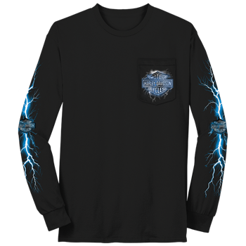 Harley-Davidson® Men's Electrified Long Sleeve T-Shirt - Black, Knucklehead