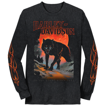 Harley-Davidson® Men's Werewolf Prowler Long Sleeve T-Shirt - Black, Burnt Out