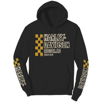 Harley-Davidson® Men's Pole Position Hooded Sweatshirt - Black, Burnt Out