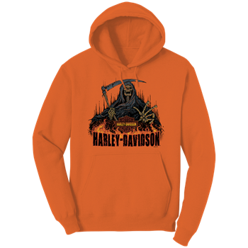 Harley-Davidson® Men's Reaper Fire Hooded Sweatshirt - Orange, Burnt Out