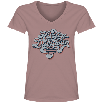Harley-Davidson® Women's Scripty V-Neck T-Shirt - Ash Rose, Classic Reserve