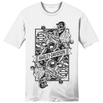 Harley-Davidson® Men's Double Trouble Short Sleeve T-Shirt - White, Thunderbolt