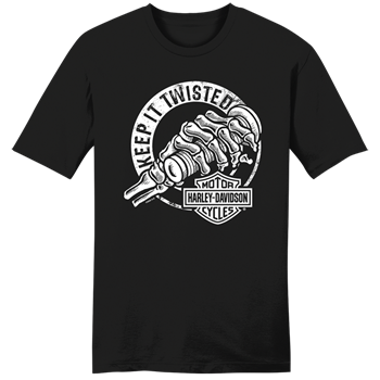 Harley-Davidson® Men's Twisted Short Sleeve T-Shirt - Black, Thunderbolt