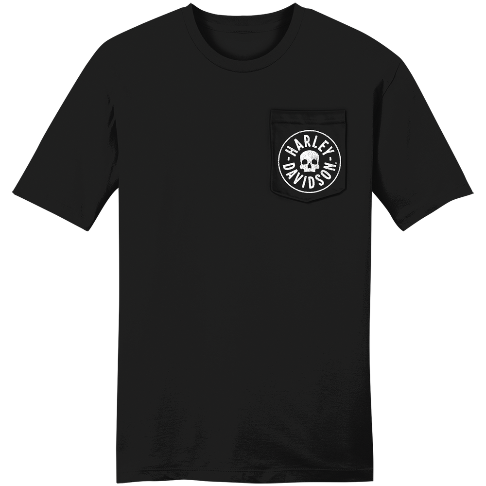 Harley-Davidson® Men's Skull Pocket Short Sleeve T-Shirt - Black, Thunderbolt