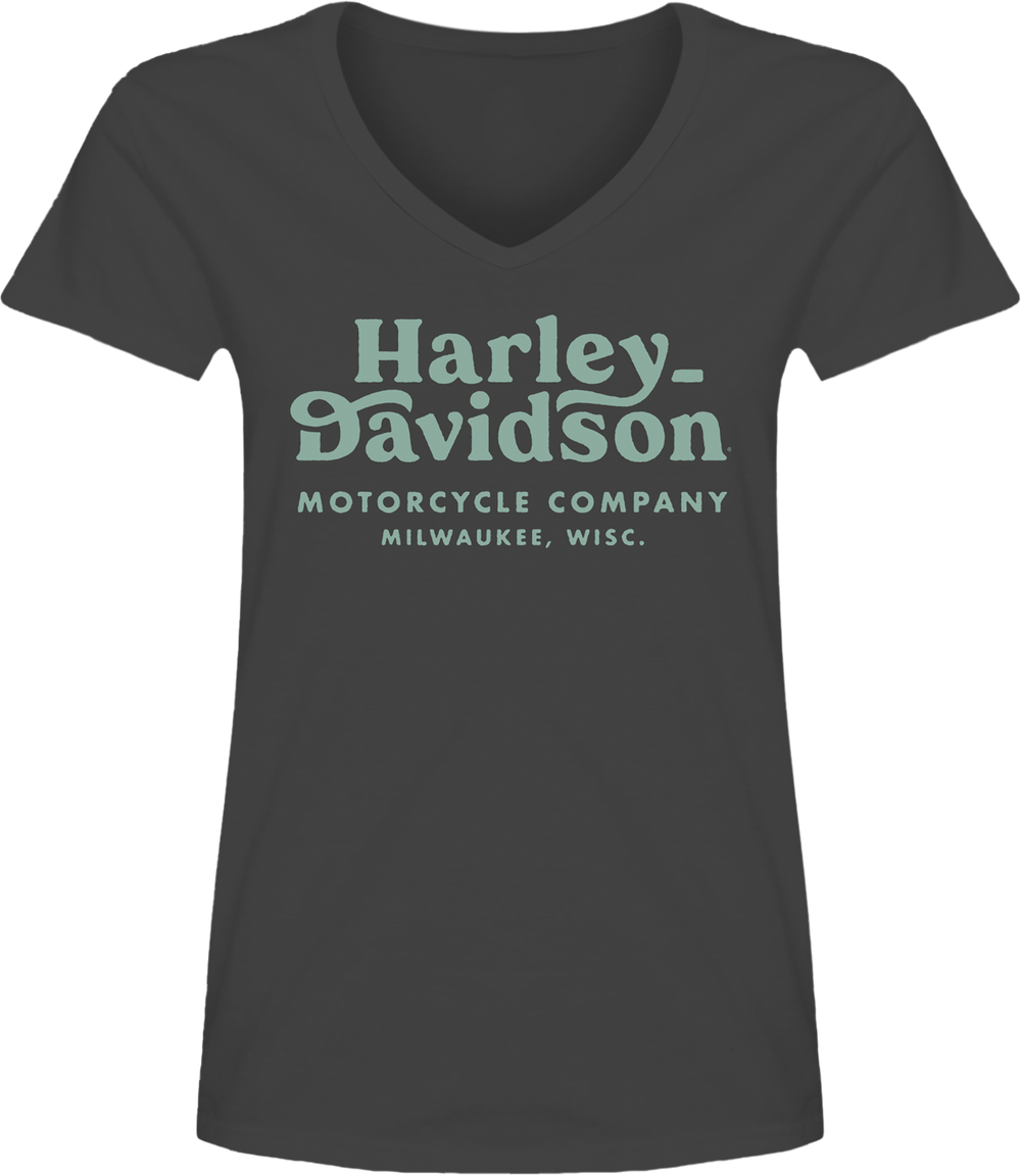 Harley-Davidson® Ladies Minted Short Sleeve V-Neck T-Shirt | Charcoal