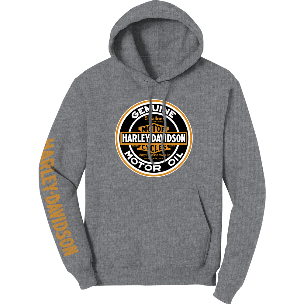 Harley-Davidson® Men's Motor Oil Pullover Hoodie | Heather Grey