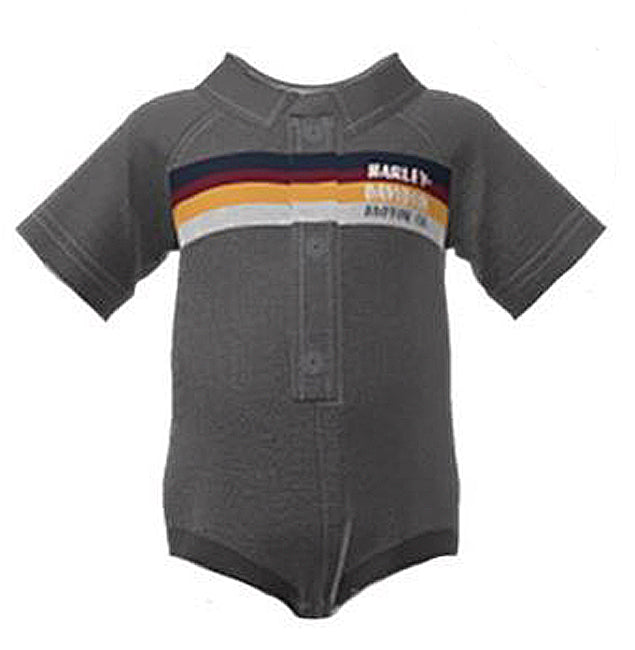 Harley-Davidson® Newborn & Infant Boys' Knit Workshop Shirt Creeper | Short Sleeves