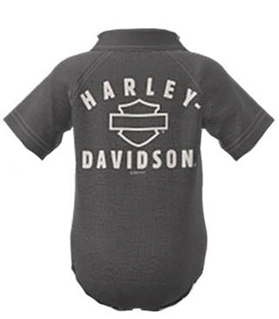 
                  
                    Harley-Davidson® Newborn & Infant Boys' Knit Workshop Shirt Creeper | Short Sleeves
                  
                
