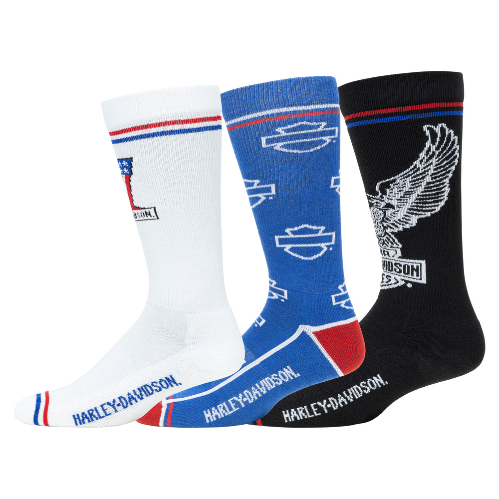 Harley-Davidson® Patriotic Eagle Riding Socks | 3 Pair